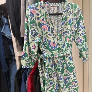 Zara Floral Green Dress